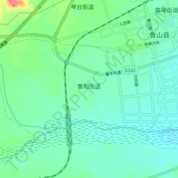 Топографическая карта Luyang Subdistrict, высота, рельеф