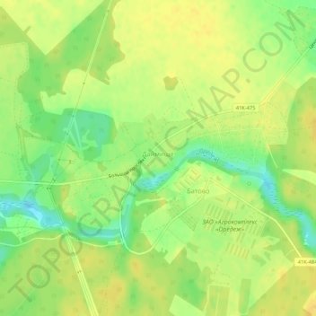 Топографическая карта Даймище, высота, рельеф