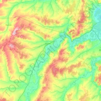 Топографическая карта Чишминский район, высота, рельеф