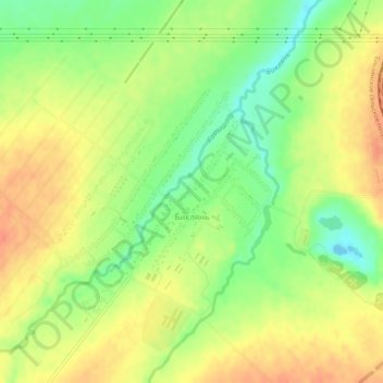 Топографическая карта Биклянь, высота, рельеф