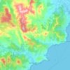 Топографическая карта Sainte-Maxime, высота, рельеф