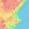Топографическая карта Comunidad Valenciana, высота, рельеф