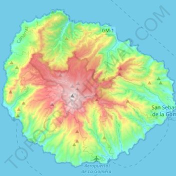 Топографическая карта La Gomera, высота, рельеф