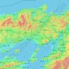 Топографическая карта 兵庫県, высота, рельеф