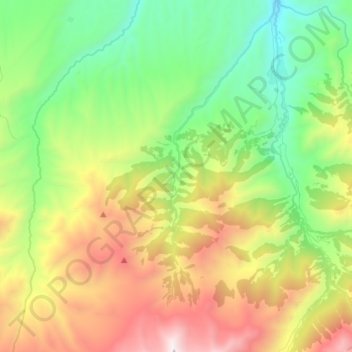 Топографическая карта Касымбек, высота, рельеф