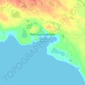 Топографическая карта Port-aux-Français, высота, рельеф