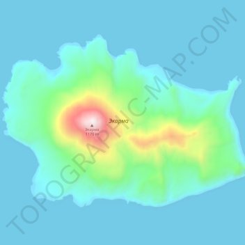 Топографическая карта Экарма, высота, рельеф