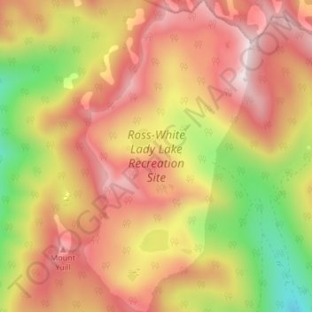 Топографическая карта Ross-White Lady Lake Recreation Site, высота, рельеф