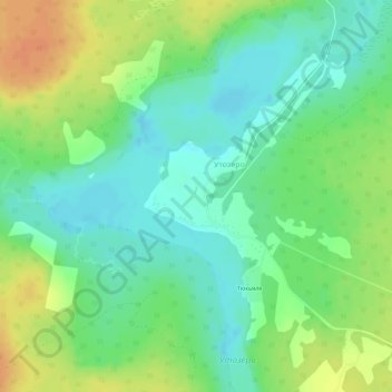 Топографическая карта Утозеро, высота, рельеф