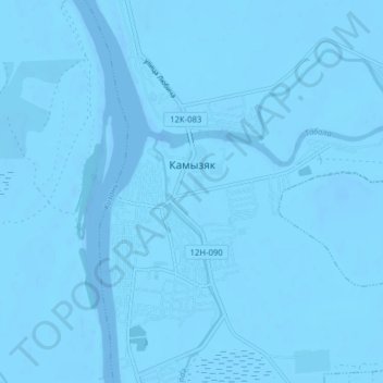 Топографическая карта Камызяк, высота, рельеф