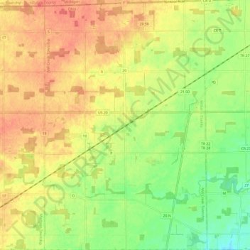 Топографическая карта Williams County, высота, рельеф