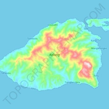 Топографическая карта Kelang, высота, рельеф
