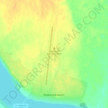 Топографическая карта Красноселькуп, высота, рельеф