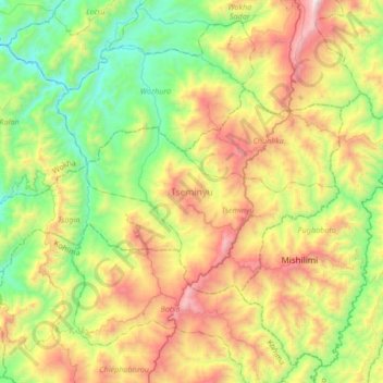 Топографическая карта Tseminyu, высота, рельеф