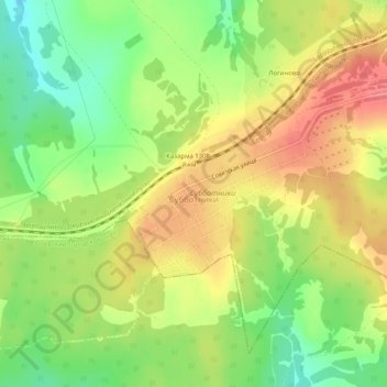 Топографическая карта Субботники, высота, рельеф