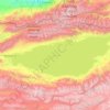 Топографическая карта Иссык-Куль, высота, рельеф