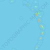 Топографическая карта Карибские Нидерланды, высота, рельеф