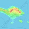 Топографическая карта Бали, высота, рельеф