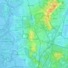 Топографическая карта Хилверсюм, высота, рельеф