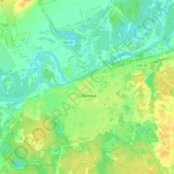 Топографическая карта Собинка, высота, рельеф