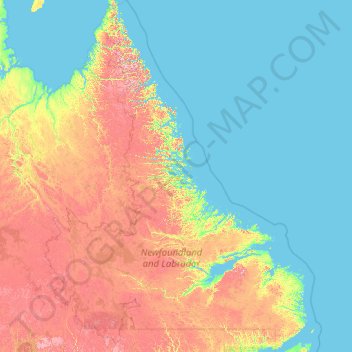 Топографическая карта Labrador, высота, рельеф