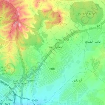Топографическая карта Omer, высота, рельеф
