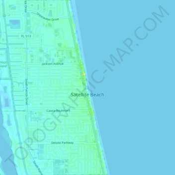 Топографическая карта Satellite Beach, высота, рельеф