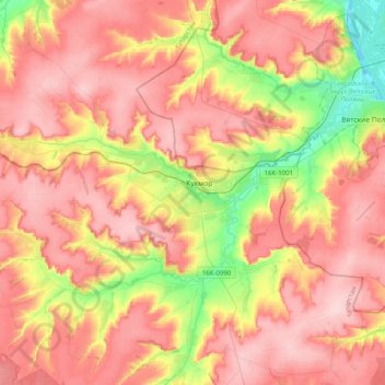 Топографическая карта Ошторма, высота, рельеф
