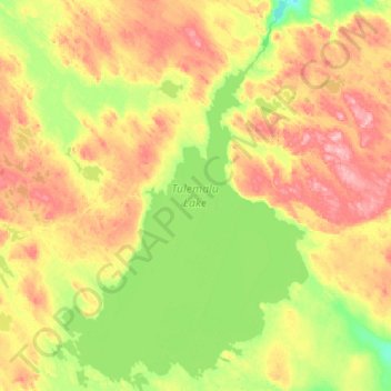 Топографическая карта Tulemalu Lake, высота, рельеф