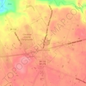 Топографическая карта Owensville, высота, рельеф