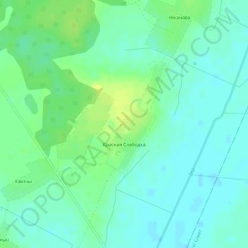 Топографическая карта Красная Слободка, высота, рельеф