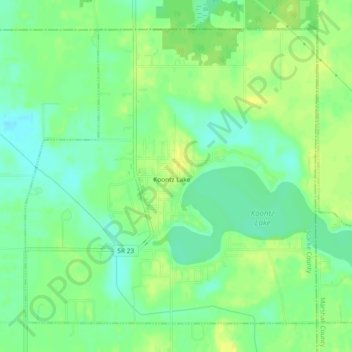 Топографическая карта Koontz Lake, высота, рельеф