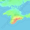 Топографическая карта Крымский полуостров, высота, рельеф