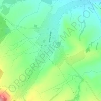 Топографическая карта Ясеница-Сольная, высота, рельеф