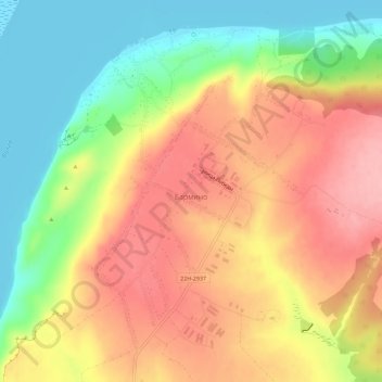 Топографическая карта Бармино, высота, рельеф