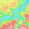 Топографическая карта Льеж, высота, рельеф