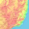 Топографическая карта Minas Gerais, высота, рельеф