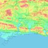 Топографическая карта West Sussex, высота, рельеф