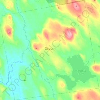 Топографическая карта Osborn, высота, рельеф