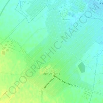 Топографическая карта Яркое Поле, высота, рельеф