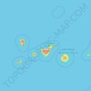 Топографическая карта Канарские острова, высота, рельеф