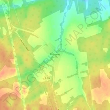 Топографическая карта Моругино, высота, рельеф
