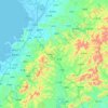 Топографическая карта 盖州市, высота, рельеф