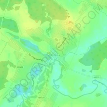 Топографическая карта Мошканы, высота, рельеф