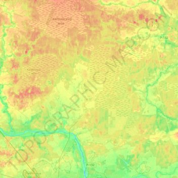 Топографическая карта Михайловское сельское поселение, высота, рельеф