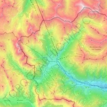 Топографическая карта Bardonecchia, высота, рельеф