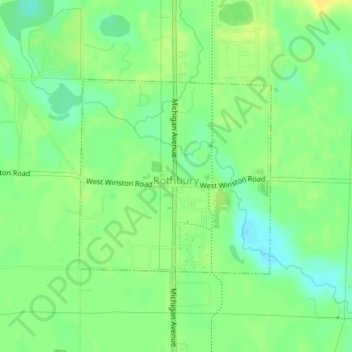Топографическая карта Rothbury, высота, рельеф