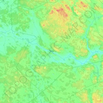 Топографическая карта Ypäjä, высота, рельеф