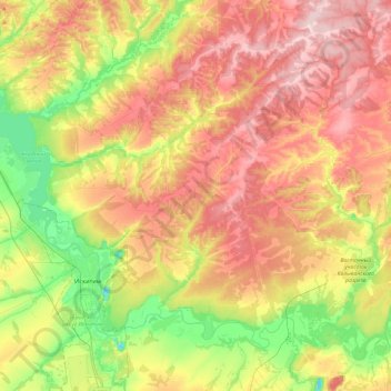 Топографическая карта Тальменский сельсовет, высота, рельеф