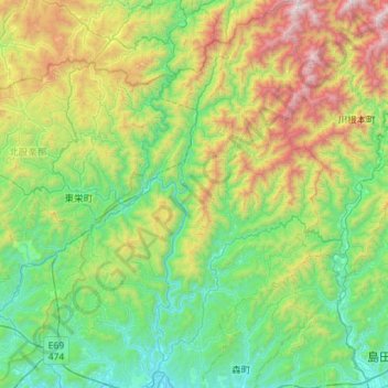 Топографическая карта 天竜区, высота, рельеф
